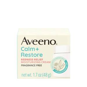 lot 4887 image: Aveeno Calm  Restore Facial Moisturizer Face Cream for Redness Relief, Non-Comedogenic, Ceramide & Vitamin B5, Hydrating for Dry, Sensitive Skin, Hypoallergenic, Fragrance-Free, 1.7 oz - Retail $20