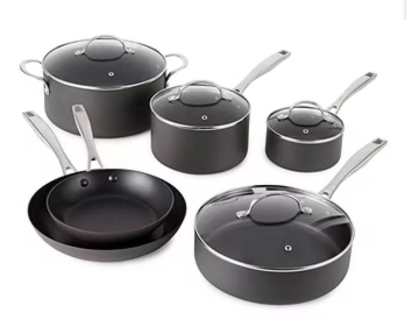 lot 16544 image: Cooks Hard Anodized 10-pc. Cookware Set - Retail $260