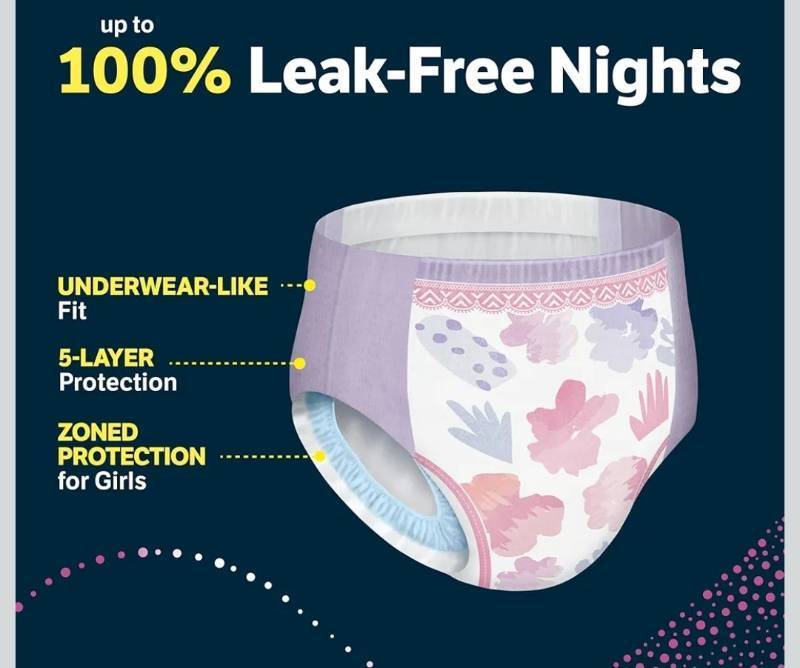 lot 16559 image: Goodnites Girls Nighttime Bedwetting Underwear, Size Extra Large (95-120 lbs), 21ct. - Retail $21