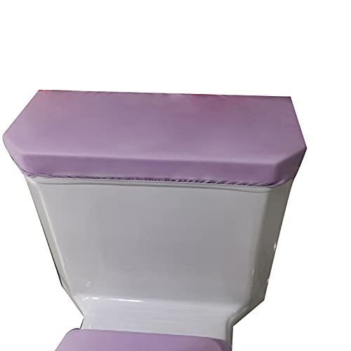 lot 36461 image: Velvet Toilet Tank Cover Soft and Absorbent, Comfortable Bathroom Toilet Tank Lid to Fit Different Sizes of Toilet Tank Lavender - Retail $12