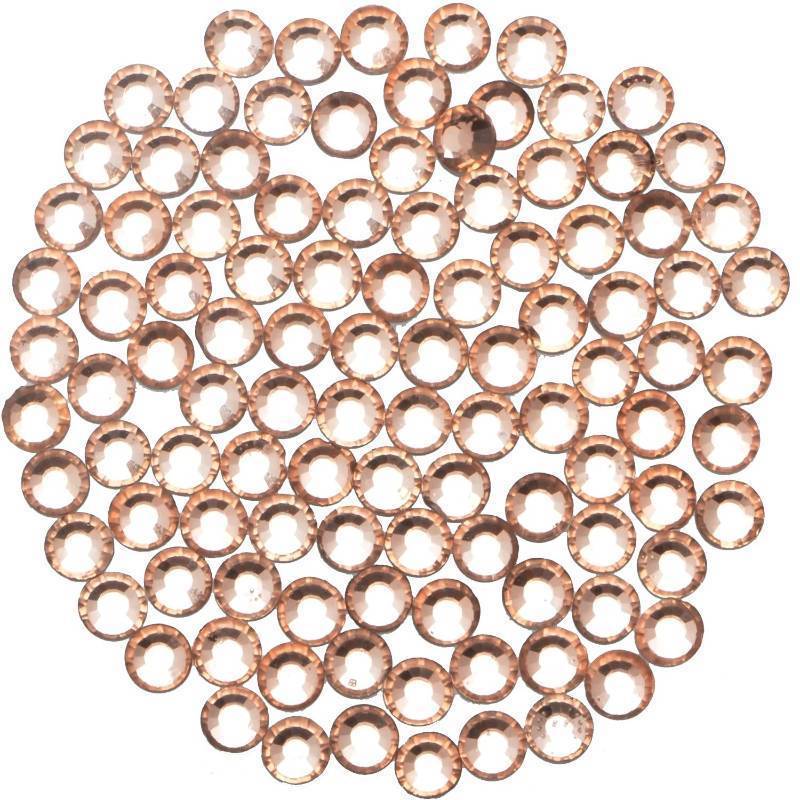 lot 56553 image: 3000 Pieces Hot Fix Glass Flatback Rhinestones HotFix Round Crystal Gems (Light Champagne, SS10) - Retail $9