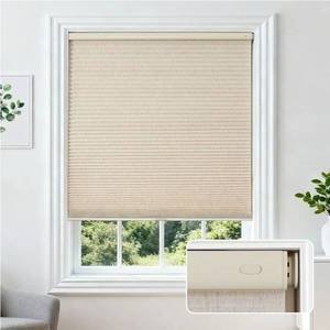 lot 62923 image: No Drill Linen Cellular Blinds for Indoor Windows, Light Filtering Cordless Cellular Shades for Thermal Insulation Noise Reduction, Window Shades for Home (Linen Cream, 15 W x 36 H) - Retail $40