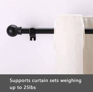 lot 62925 image: Curtain Rods for windows 32-48 inch, 58 inch Decorative Curtain Rod Set, Matte Black Splicing Heavy Duty Metal Curtain Rod with Brackets - Retail $10