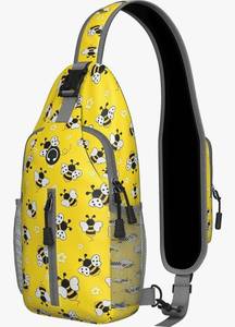 lot 62947 image: Bee Sling Bag for Women Men Small Crossbody Bags Mini Water Resistant Casual Chest Bag Backpack Shoulder Daypack for Travel Hiking - Retail $23