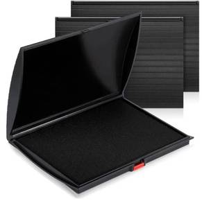 lot 62962 image: 3 Pcs 5 x 7 Inch Large Black Ink Pad Stamp Classic Felt Rubber Ink Pad for Office, Home - Retail $26