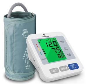 lot 62964 image: Blood Pressure Monitor, Upper Arm BP Machine for Home Use, 2�99 Memory, 3.4 Large Backlit Display, Adjustable Cuff (8��16 inches), Gray - Retail $54