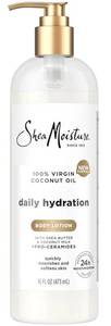 lot 62974 image: SheaMoisture Daily Hydration Body Lotion with 100% Virgin Coconut Oil, Shea Butter, Coconut Milk and Pro-Ceramides, Quickly Nourish & Soften Skin, 24H Moisturizing 16 oz - Retail $12