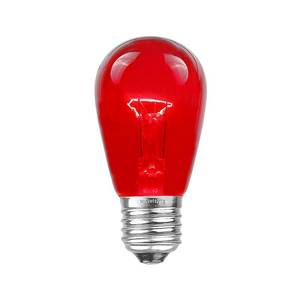 lot 62993 image: Novelty Lights 25 Pack S14 Outdoor Patio Edison Replacement Bulbs, E27 Medium Base, Red, 11 Watt - Retail $20