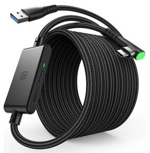 lot 63001 image: Link Cable, 16FT High Speed Data Transfer VR Cable, USB 3.0 Type C Charger Fast Charging While Playing for Meta Oculus Quest 3 3S 2 Pico 4 Accessories, USB to USB-C Cord for Gaming PC Steam VR - Retail $22