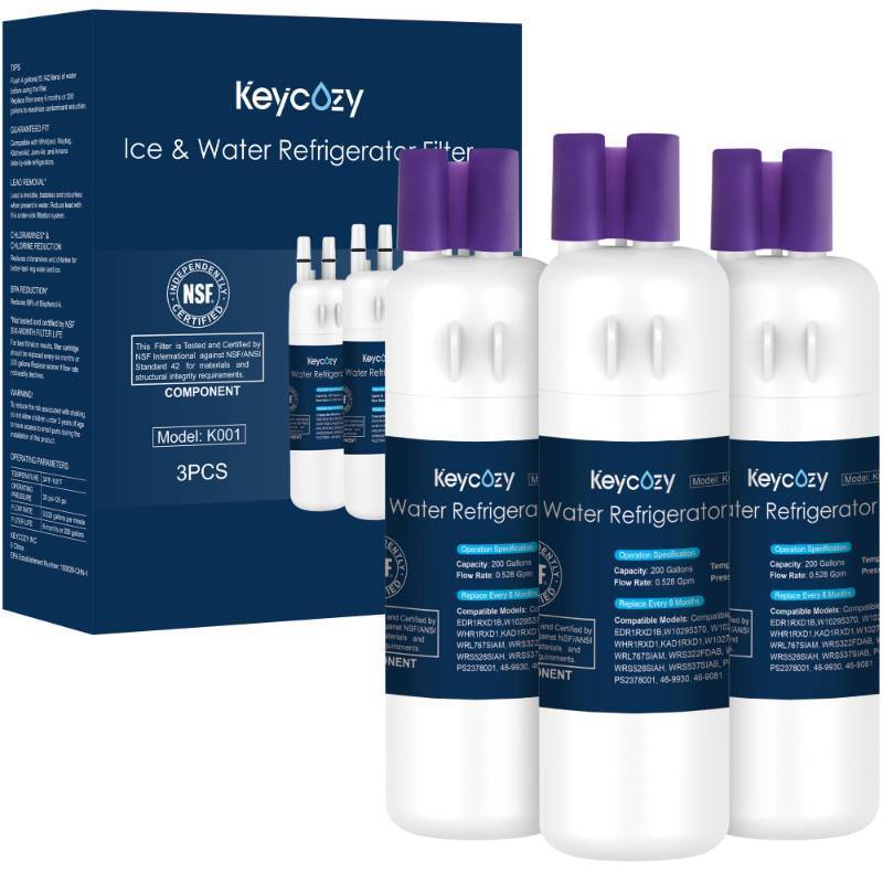 lot 29788 image: Keycozy K001 Refrigerator Water Filter Replacement for EDR1RXD1, Everydrop Filter 1, W10295370, WHR1RXD1, KAD1RXD1, P4RFWB, P8RFWB2L, Compatible for Kenmore 46-9930, 46-9081 (3) - Retail $25