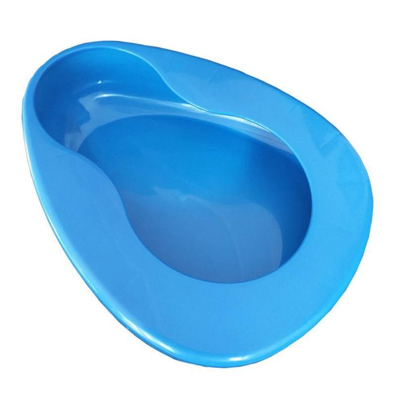 lot 29793 image: YUMSUM Firm Thick Stable PP Bedpan Heavy Duty Smooth Countoured for Bed-Bound Patient (Blue) - Retail $20
