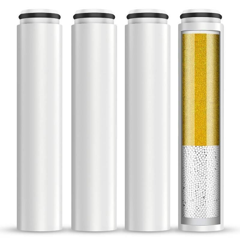 lot 21965 image: Cobbe 4 Pack Replacement Filters for Handheld Shower Head - UPGRADE FILTERING DURATION - Remove Chlorine - Reduces Dry Itchy Skin - Retail $32