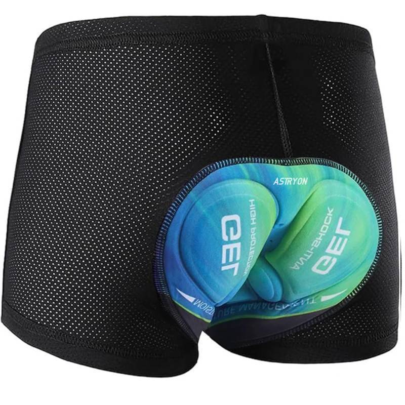 lot 29727 image: ASTRYON Mens Cycling Underwear Shorts 5D Padded Gel Mountain Bike Bicycle MTB Liner with Breathable, Quick Drying Shockproof (US, Alpha, Medium, Regular, Regular, Black) - Retail $13