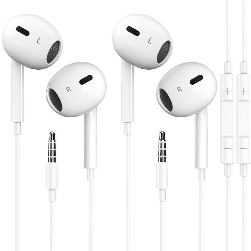 lot 31558 image: 1 Pack Wired iPhone EarbudsWired Headphones with 3.5mm Jack EarphonesMFi Certified with Microphone Volume Control Compatible for iPhone,iPad,iPod, Computer,MP34,Android Most 3.5mm Audio Devices - Retail $53
