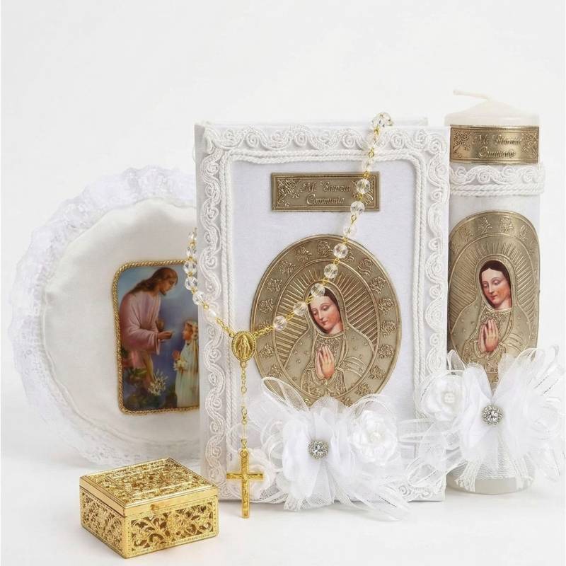 lot 44367 image: First Communion Candle and Bible - Biblia y Vela de Primera comunion para nino - Vela para Primera comunion para nino - First Communion Candle Set for boy - recuerdos de Primera comunion - Retail $50
