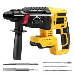 lot 17039 image: Cordless SDS Hammer Drill for Dewalt 20V MAX Battery, Brushless Rotary Hammer Drill with Safety Clutch for ConcreteMasonry (No Battery) - Retail $59