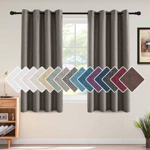 lot 32841 image: H.VERSAILTEX Linen Blackout Curtain 63 Inches Long for BedroomLiving Room Thermal Insulated Grommet Linen Curtain Drapes Primitive Textured Burlap Effect Window Drapes 1 Panel - Heather Taupe Gray - Retail $22