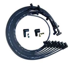 lot 32845 image: Moroso 51028 Ultra Series Black Spark Plug Wires, Small Block Chevy, Under Header Routing, 90 Degree Plug Ends, HEI Distributor - Retail $58