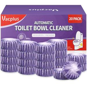 lot 32882 image: Vacplus Toilet Bowl Cleaners - 16 Pack Long-Lasting Toilet Cleaner Tablets, Prevent Stains & Deodorize, Purple - Retail $20