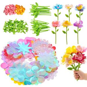 lot 42242 image: Glowsprout Fabric Flowers for Crafts Refill Kit - DIY Flower Bouquet Accessories with 180 Colorful Parts for Flower Maker - DIY Arts and Crafts Toys for Girls - Retail $15