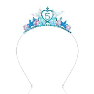 lot 42255 image: Jaciya Mermaid Birthday Decorations Blue Mermaid Tiara Silver Metal Headband 5 Year Old Girl Birthday Gifts Mermaid Tails for Girls Mermaid Party Favors