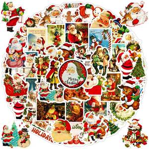 lot 42256 image: 100PCS Vintage Christmas Stickers, Santa Claus Snowman Sticker Pack for Kids Teens, Waterproof Holiday Stickers Decals for Scrapbook,Cards, Christmas Vsco Sticker for Kids - Retail $7