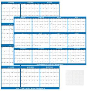 lot 42270 image: 2026 Wall Calendar 32 x 48 Dry Erase Calendar for Wall from January 2026 to December 2026 12 Month Annual Large Yearly Wall Planner for Office School(Blue) - Retail $13