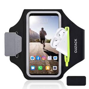 lot 42271 image: GUZACK Running Armband for iPhone 17 16 15 14 13 12 Pro MaxPlusXRXS, Galaxy S25S24S23S22, with Card Slot & Key Pockets, Sports Arm Bands Cell Phone Holder Fit Up to 6.9 Inches Phone - Retail $13