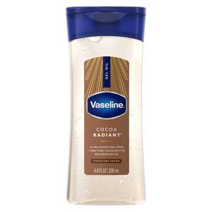 lot 42279 image: Vaseline Intensive Care Cocoa Radiant for Glowing Skin Body Gel Oil Made with Pure Cocoa Butter  Replenishing Oils 6.8 fl oz - Retail $8
