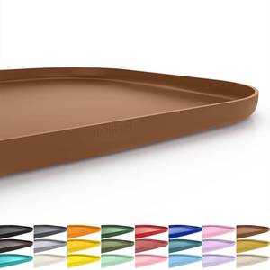 lot 42286 image: SMILOOL Silicone Pet Feeding Mat with Raised Edge for Food and Water, Dog Bowl Mats, Cat Bowls Placemat with High Lip for Floor Waterproof, Rubber Tray for Cats and Dogs 19 x 12 x 0.7 Brown - Retail $10