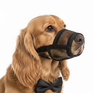 lot 42300 image: OHNSO XL Dog Muzzle for Large Dogs Breathable Air Mesh Muzzle for Large Sized Dog  Mussels for Dogs Grooming  Muzzles to Prevent Biting Barking Chewing  Allows Panting and Drinking xl - Retail $15