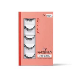 lot 42310 image: FlutterHabit STICKtionary Sweetheart (1.0) Self Adhesive Eyelashes Kit, Pre Glued Underlash Strips for Beginners, No Glue Lash Extensions, Lightweight Reusable Clusters for Natural Look (5 Pairs) - Retail $35