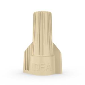 lot 42311 image: Ideal Electrical Tan Twister Wire Connector (30-341P), Bag of 100 Smooth Twist-On Wire Nuts for 22 to 8 AWG with Swept Wings - Retail $16