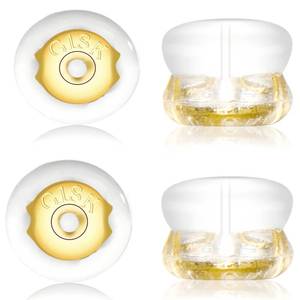 lot 42326 image: Earring Backs,18K Gold Silicone Earring Backs for StudsDroopy Ears,Locking Secure Earring Backs for Heavy Earring,No-Irritate Hypoallergenice Soft Clear Earring Backs for Adults - Retail $12