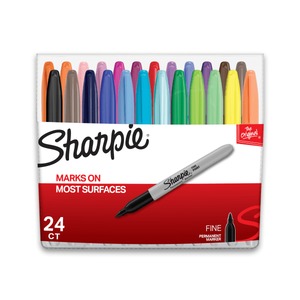 lot 42332 image: Sharpie Permanent Markers  Fine Point  Assorted Colors  20Count