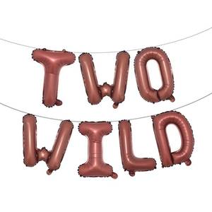 lot 42336 image: 16 inch Multicolor Two Wild Balloons Banner for Boys Girls 2nd Birthday Jungle Safari Theme baby shower Party Supplies Decorations (TWO WILD Chocolate) - Retail $7