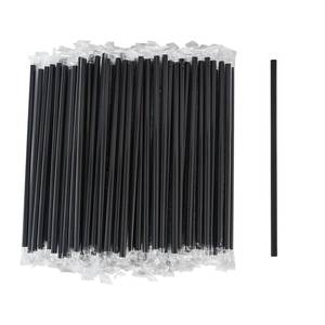 lot 4519 image: Disposable Black Plastic Boba Straws 9 Inch - 8mm Wide Diameter Individually Wrapped (1200 Count Bulk) for Bubble Tea, Smoothies, Milkshakes - BPA-Free & Durable, Elegant for Parties, Cafes, Home Use - Retail $28
