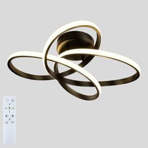 lot 4532 image: TIAZFCA Modern LED Chandelier, 50W LED Ceiling Light with Remote Control, 3000-6000K Color Temperature Changing, Black Chandelier for Bedroom, Entryway, Hallway, Kitchen - Retail $76