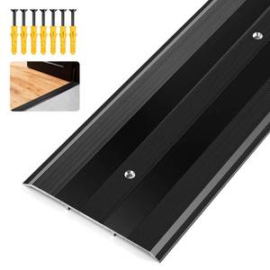 lot 4538 image: Raytano 48L 5W 0.25H Extra-Sturdy Aluminum Door Threshold Strip,Thicken Floor Transition Strip for Commercial and High Traffic Places, Size 48in�5in�0.25in (Black) - Retail $43