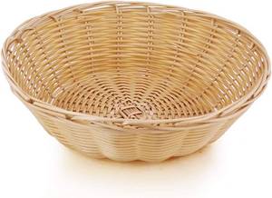 lot 4549 image: New Star Foodservice Food Serving Baskets 9 x 2.75 inch Round, Hand Woven, Polypropylene, Set of 10, Natural - Retail $25