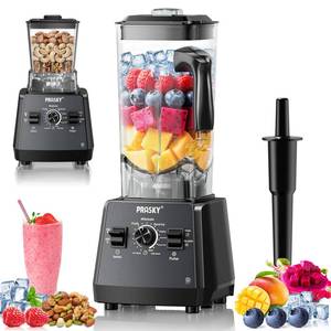 PRASKY 2400W High Speed Countertop Blender with 2 Containers, 101oz Large Capacity, BPA-Free, 25000 RPM Blenders for Smoothies, Ice Crushing, Soups, Nut Butters & Baby Food (Gray, 3L) - Retail: $100