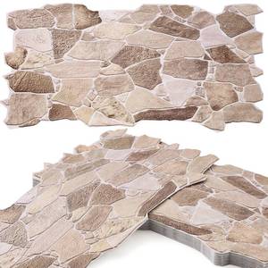 lot 4555 image: 12 Pack 38.6 x 18.9 Peel and Stick 3D Faux Stone Wall Panels PVC Lightweight Decorative Wall Tiles for Interior Accent Walls Living Room TV Background Fireplace Surround-Covers 55.6 Sq ft (5.16m2) - Retail $99