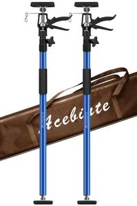 lot 4560 image: 2PK Support Pole,Steel Telescopic Quick Adjustable 3rd Hand Support System, Support Rod, Supports up to 154 lbs Construction Rods for Cabinet Jacks Cargo Bars Drywalls Extends from 50 Inch to 118 Inch - Retail $50