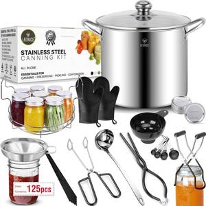 Canning Supplies Starter Kit - Water Bath Canning Pot with Rack,Stainless Steel Canner Kit Set Tools: 2pcs Funnels,3 in 1 Lid Lifter,Ladle,Tongs,Silicon Gloves & Accessories Equipment for Beginner - Retail: $74
