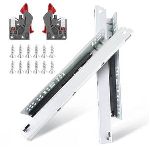 lot 4565 image: 6 Pair of 20 Inch Soft Close Undermount Bottom Mount Drawer Slides 100lb Load Capacity Full Extension Concealed Drawer Glides Rails - Retail $80