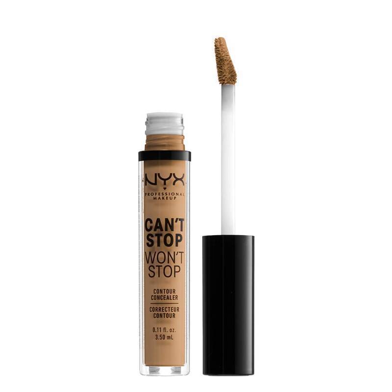 lot 4436 image: NYX PROFESSIONAL MAKEUP Cant Stop Wont Stop Contour Concealer, 24h Full Coverage Matte Finish - Golden - Retail $7