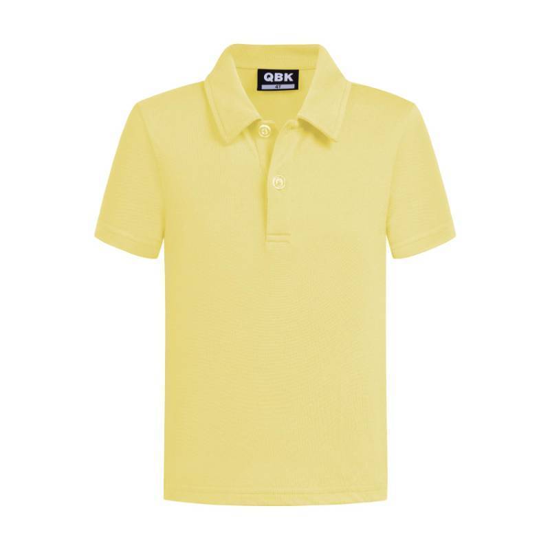 lot 4461 image: QBK Toddler to Youth Boys School Uniform Pique Polo Kids Short Sleeve Collared Golf Shirt (Light Yellow XS) - Retail $15