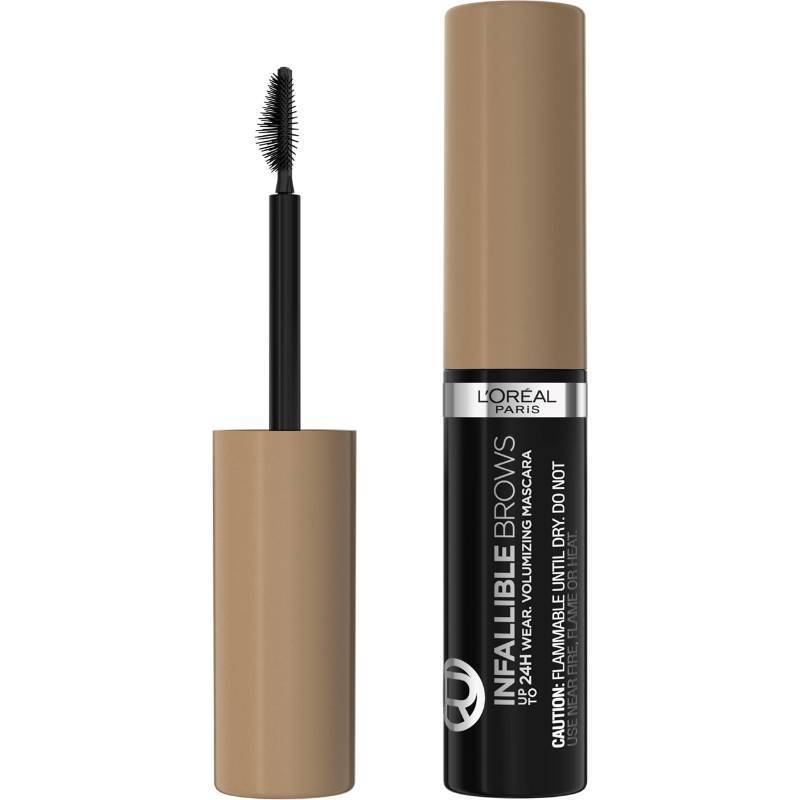 lot 3868 image: LOreal Paris Infallible Volumizing 24H Wear Brow Mascara, Long Lasting Eyebrow Makeup for 2X Fuller Eyebrows, 7.0 Blonde, 0.13 Fl Oz - Retail $12