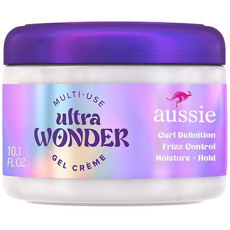 lot 3876 image: Aussie Ultra Wonder Gel Creme - 10.1oz Hair Styling for Coarse & Curly Types, Daily Use - Retail $13