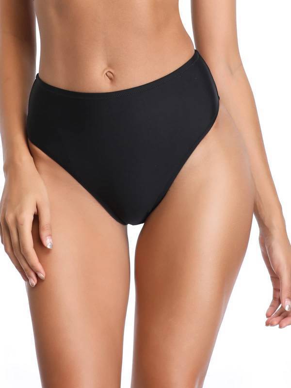 lot 1170 image: RELLECIGA Womens Black High Cut High Waisted Bikini Bottom Size Large